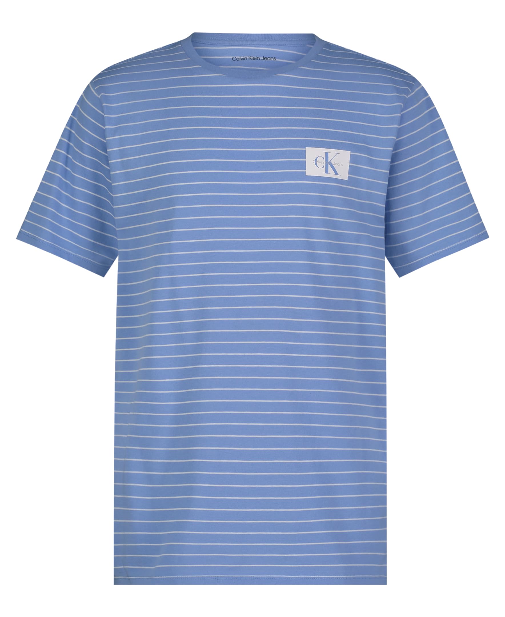 Calvin Klein Boys' Short Sleeve Striped Crew Neck T-Shirt, Soft, Comfortable, Relaxed Fit